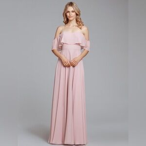 Hayley Paige NEW Prom Chiffon Occasions Bridesmaid Dress size 10 in Dusty Rose